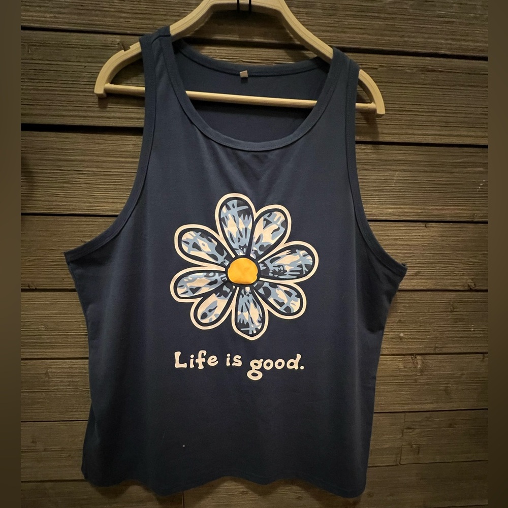 Life Is Good Steal Blue Casual Tank
